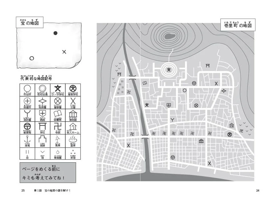 宝の地図と地図記号の例