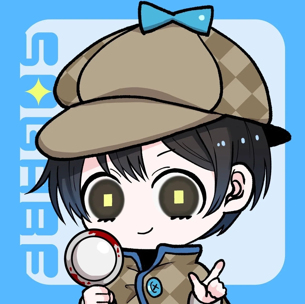 ちびキャラの少年探偵イラスト