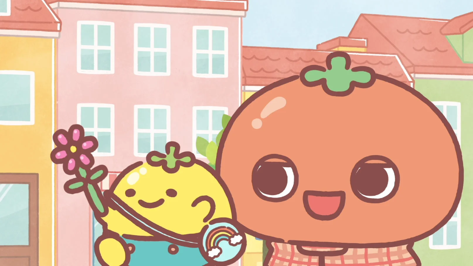 笑顔のトマトとレモンのキャラクター