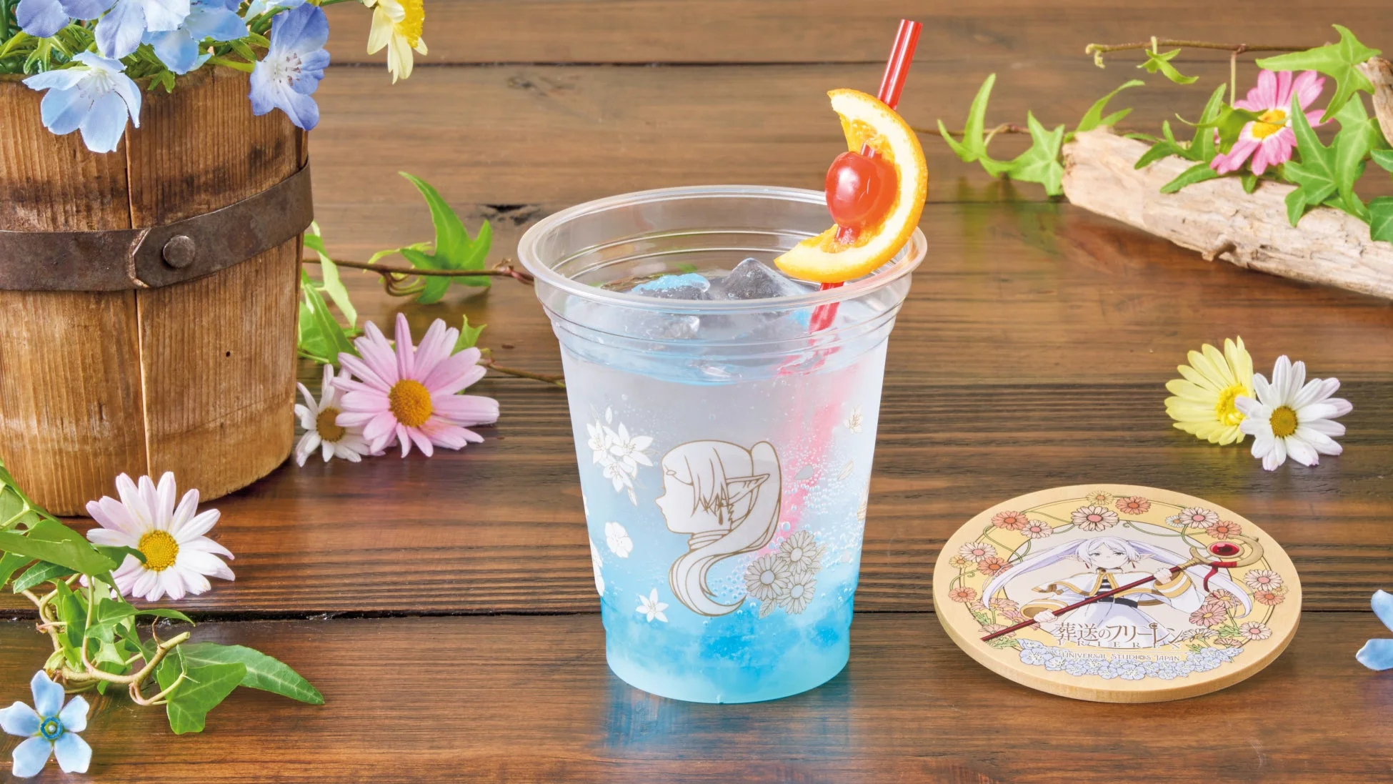 フリーレンのホワイトソーダとコースター